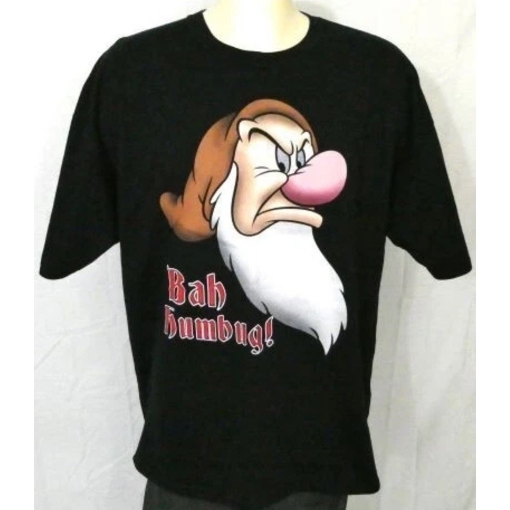 Disney Bah Humbug! Black 2XL T Shirt Grumpy Original